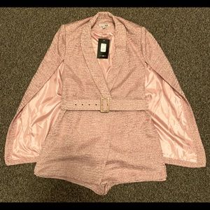 Fashion Nova Victoria Cape Romper NWT